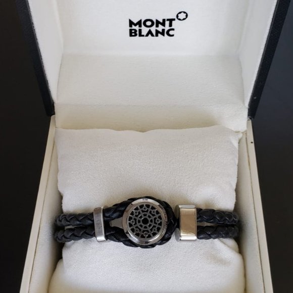 Montblanc Bracelet Black Leather and Steel for men - Picture 8 of 10